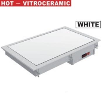 IN/VCX18-PWT (25) Einbau Warmhalteplatte Glaskeramik weiss 5x GN 1/1